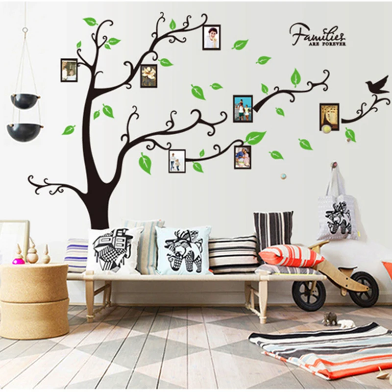 New 3D Wall Sticker 120*170cm Photo Tree Home Decor stickers murau Art