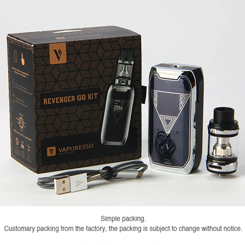 Vaporesso Revenger GO Kit 0 96 &quotOLED сенсорная кнопка с 220 Вт 5000 мАч распылитель NRG 5 мл бак