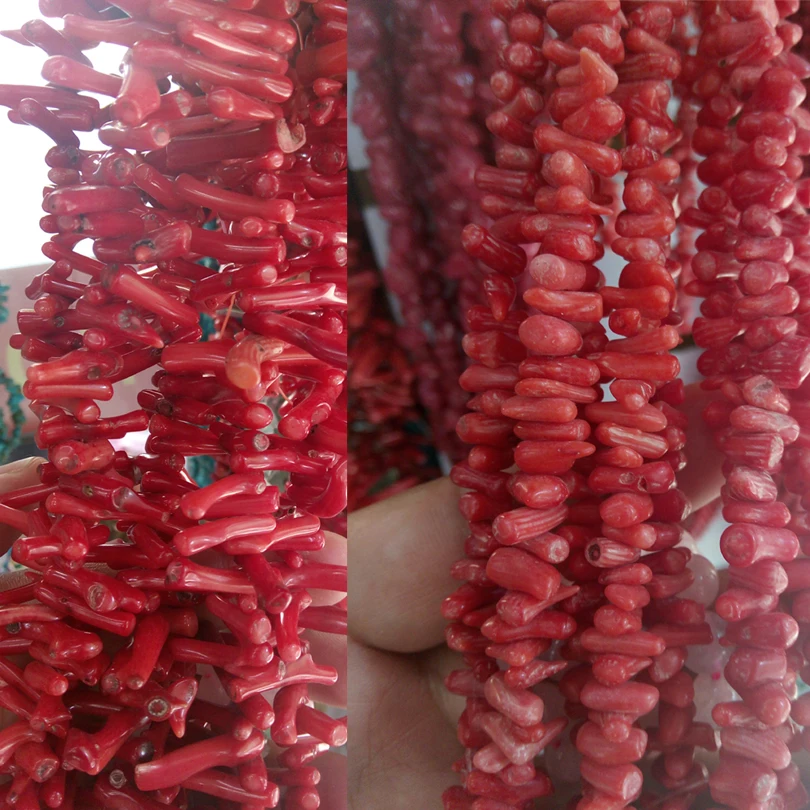 

Geometric Irregular Red Coral Charms Freeform Coral Gravel Natural Loose Beads fit DIY Necklaces Bracelets Best Gifts for Friend