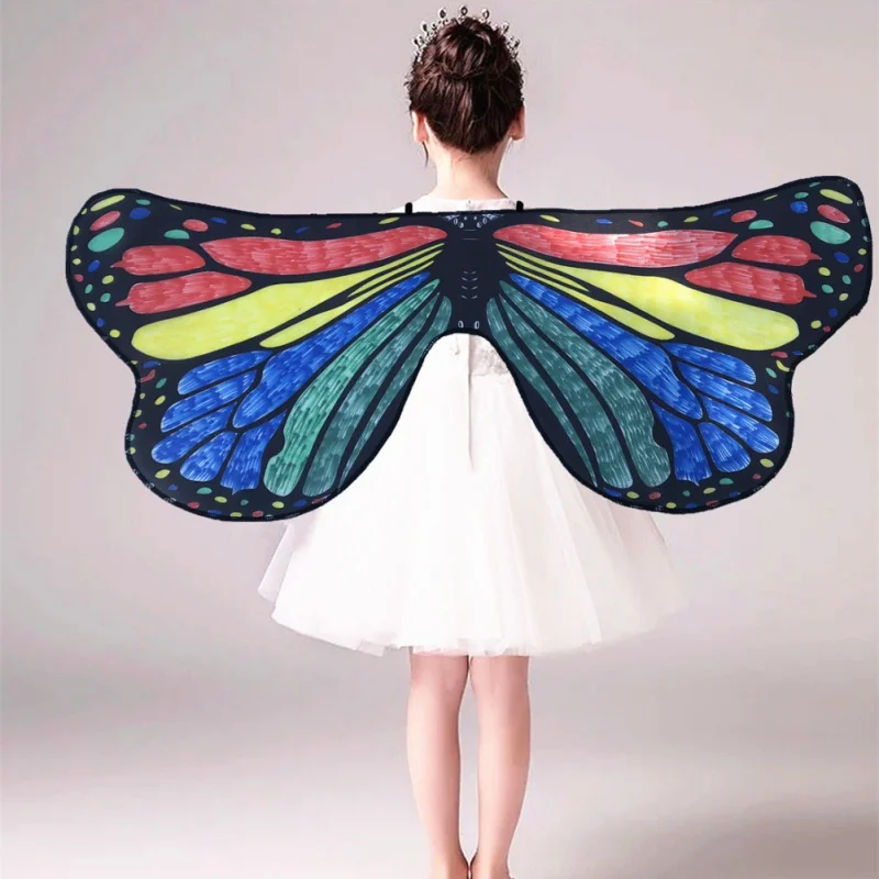 

2018 Newly Design Butterfly Wings Pashmina Shawl Kids Boys Girls Costume Accessory
