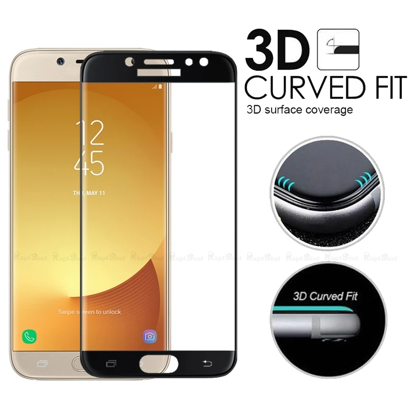 

For Samsung J7 J5 J3 Pro 2017 Tempered Glass 3D Full Cover Screen Protector Colorful Protective Film Glass for J7 J5 J3 2017 Pro
