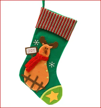 

43cm Europe United States decorated Christmas socks gift bags boutique Christmas gifts high - grade decals knit Christmas