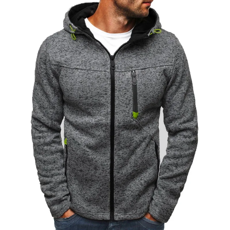 

SHUJIN Men Sports Hoodies Casual Wear Zipper Fashion Tide Jacquard Hoodies Fleece Jacket Sweatshirts Autumn Winter Sweatshirt