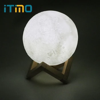 

ITimo 2 Color Change Moon Lamp USB LED Night Light 12CM Creative Gift Touch Switch Rechargeable Home Decor Moon Light