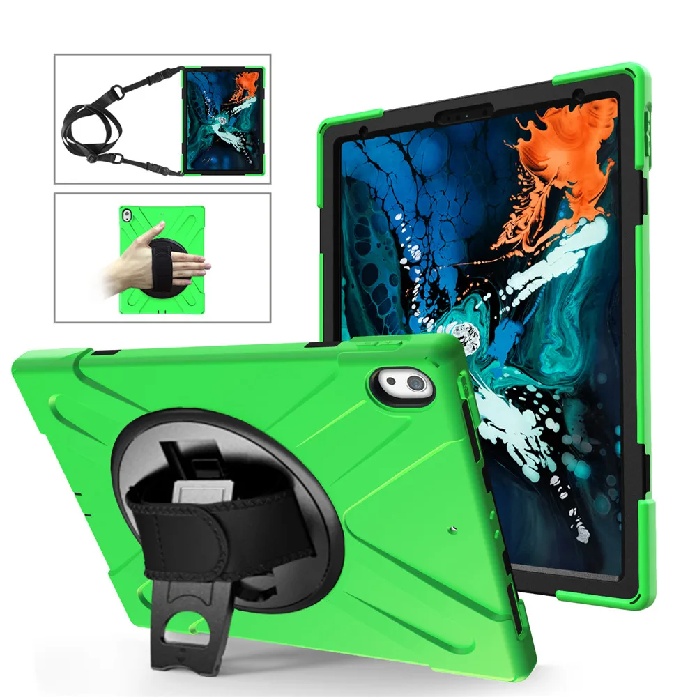 

Heavy Duty Kids Safe Cover Case For iPad Pro 12.9 2018,PC&Silicon Stand Hand&Shoulder Strap Tablet Case For iPad Pro 12.9'' 2018