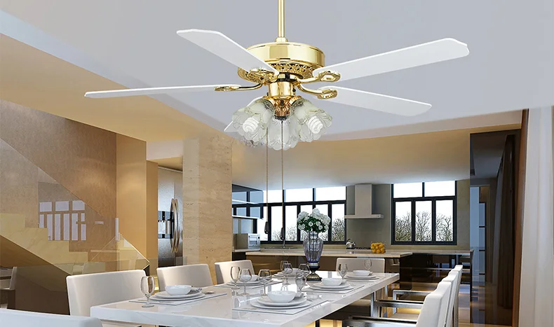 Luz ventilador de techo moda simple salón ventilador restaurante luz de