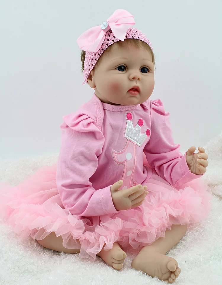 NPKDOLL Reborn Baby Doll 22 Inch Lifelike Soft Silicone Reborn Toys Fashion Gift For Girls Newborn Babies Toys