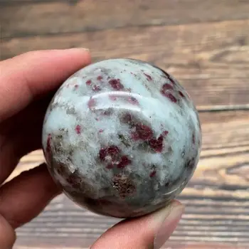 

4cm RUBELLITE Pink Tourmaline Crystal in Granite Sphere