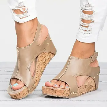 

STAN SHARK Women Sandals 2019 Platform Sandals Wedges Shoes For Women Heels Sandals Summer Leather Wedge Heels Sandals