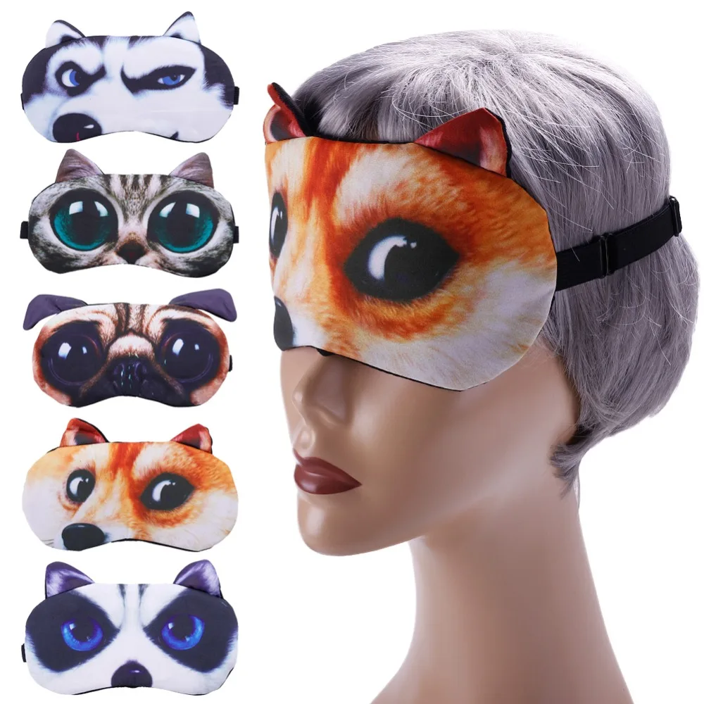 

3D Sleeping Mask Plush Eye Shade Cover Blindfold Eyeshade Suitable Women&Men For Travel Home on Eyes for Sleeping#287967