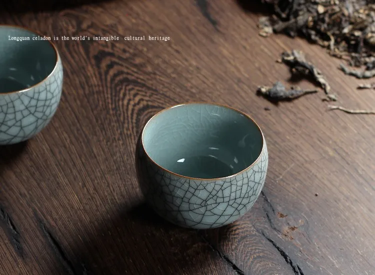 1 шт. фарфоровая чашка, шесть цветов, Китайский Longquan Celadon Gaiwan, чайные чашки, чаша, Китай, Celadon Crackle, чайный набор, чайный набор, 120 мл