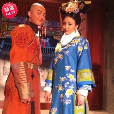 

TV Play Bubujingxin Qing Dynasty Princess Costume Qizhuang Princess MingYu Blue Embroidery Costume Actual Picture Winter
