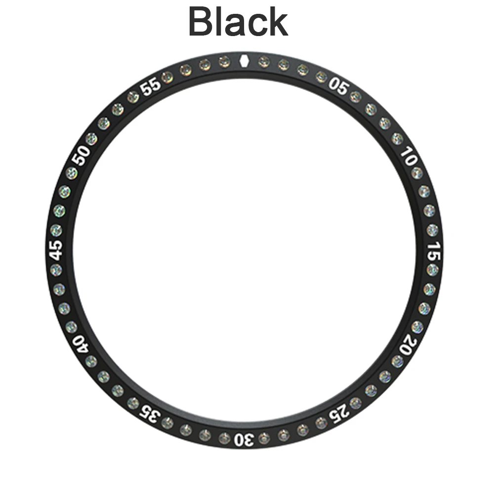 Алмазный Декор, Смарт-часы, чехол для samsung Galaxy Watch 46 мм 42 мм, ободок, кольцо, клейкая крышка, против царапин, металлическое кольцо - Цвет: Черный