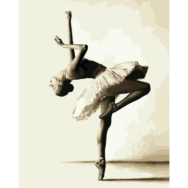 

Ballet dancing Dropshipping Painting By Numbers DIY Figure Wall Art Picture Acrylic Canvas Painting For Wedding Decoration