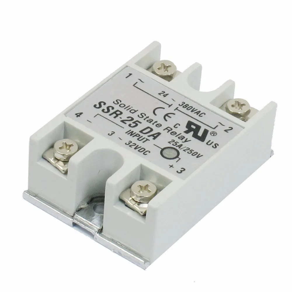 

Output 24V-380V 25A SSR-25 DA Solid State Relay For PID Temperature Controller