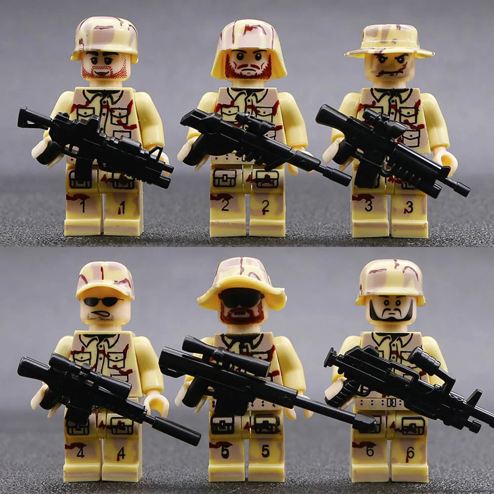 Building Blocks Military German Soviet Army Soldier Figures SWAT Weapons Guns City Police Bricks WW2 Arm Parts Toys for Children