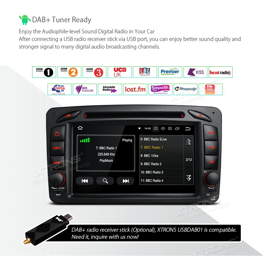 Cheap 7" Android 8.1 RCA Car Multimedia DVD Navigation GPS Radio for Mercedes-Benz C-Class W203 2000-2004 & Viano/Vito W639 2003-2006 19