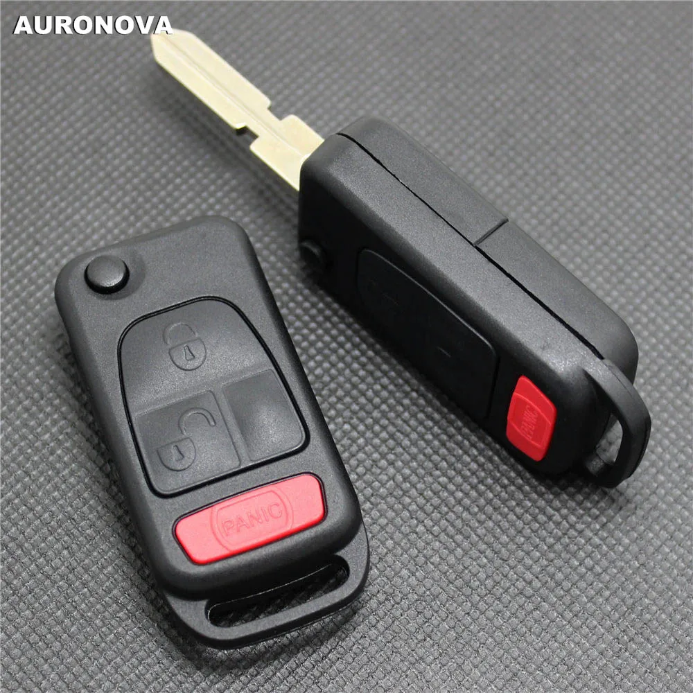 

AURONOVA New Replace Folding Key Shell for MERCEDES BENZ C E S ML W140 2+1 Buttons Uncut Brass Blade Remote Car Key Case