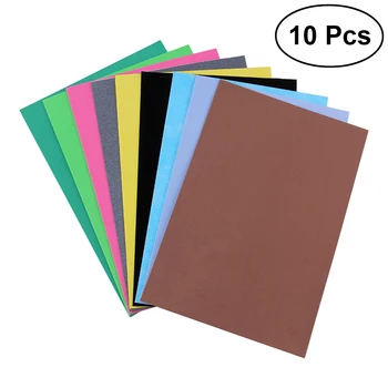

10 PCS Funky EVA Foam Sheets Multicolor Sponge Foam Paper Fold Scrapbooking Paper For DIY Craft(Without Glue)