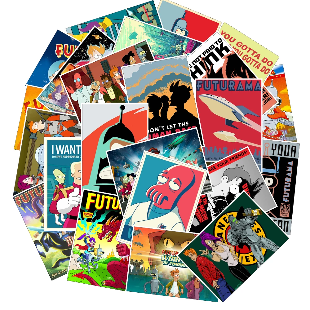 25 шт. Американский мультфильм Futurama стикер для гитары чемодан холодильник ноутбук стикер s водонепроницаемый игрушка скейтборд стикер