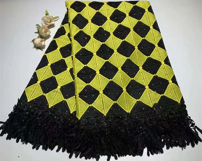 

5yards african lace fabric 2019 african cord lace fabric high quality guipure lace fabric nigerian lace fabrics for dress ZQ-A54