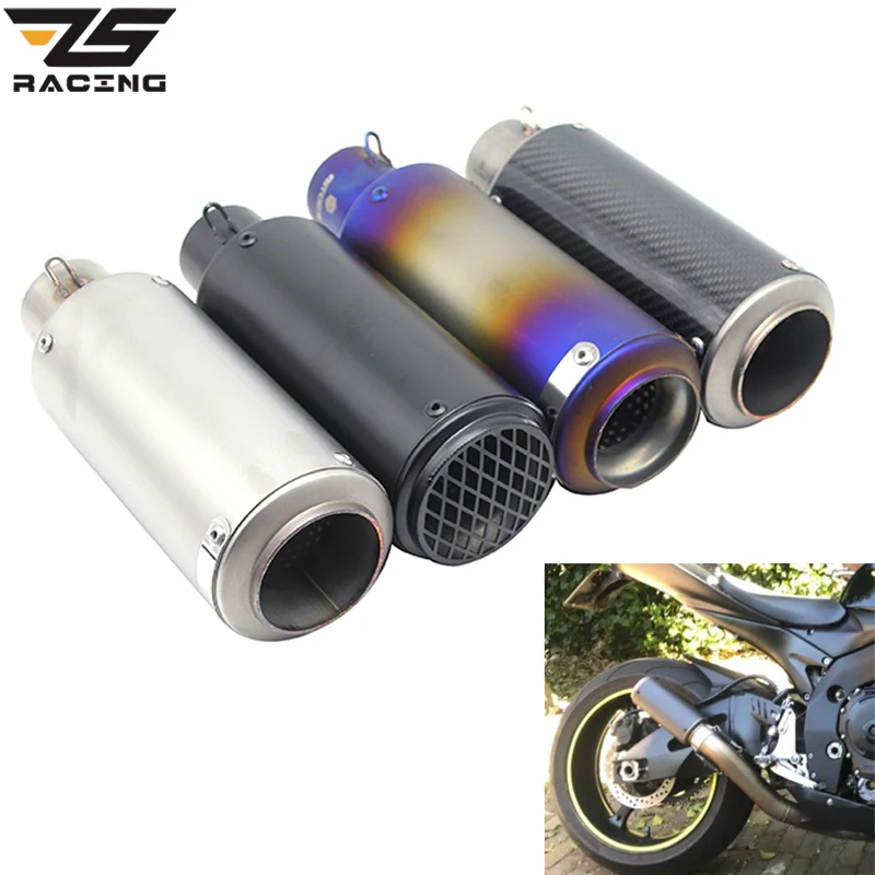 ZS Racing Exhaust Pipe Motorcycle SC Muffler Escape Carbon Fiber Exhaust  Muffler For KTM ATV Z750 Z800 Z1000 NINJA250