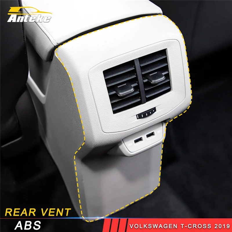 

ANTEKE for Volkswagen T-CROSS 2019 Car Styling Rear A/C Air Vent Outlet Panel Cover Trim Frame Sticker Interior Accessories