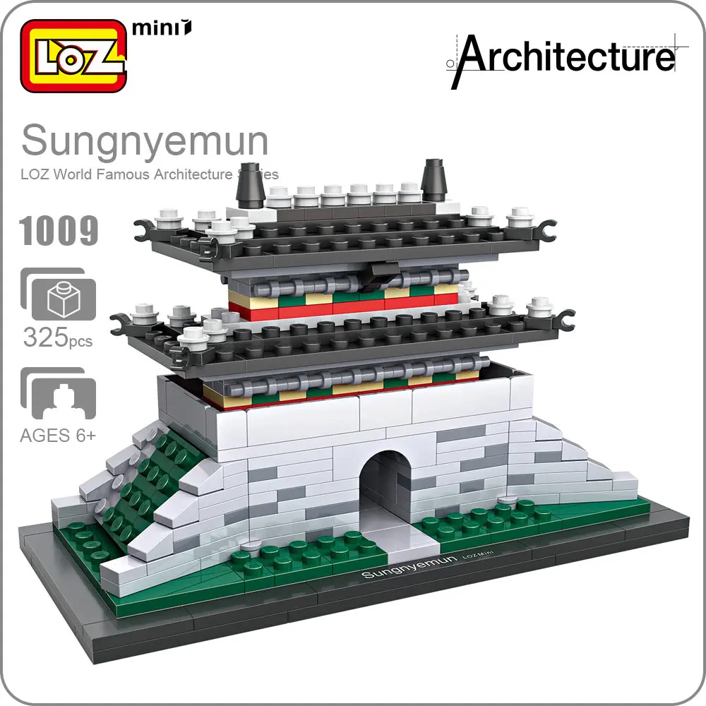 LOZ ideas Mini Block Sungnyemun World Famous Architecture Series Blocks Building DIY Educational South Korea Gate Ancient 1009 world famous architecture brandenburg gate berlin germany mini diamond building block loz nanoblock assemblage diy toys for kid