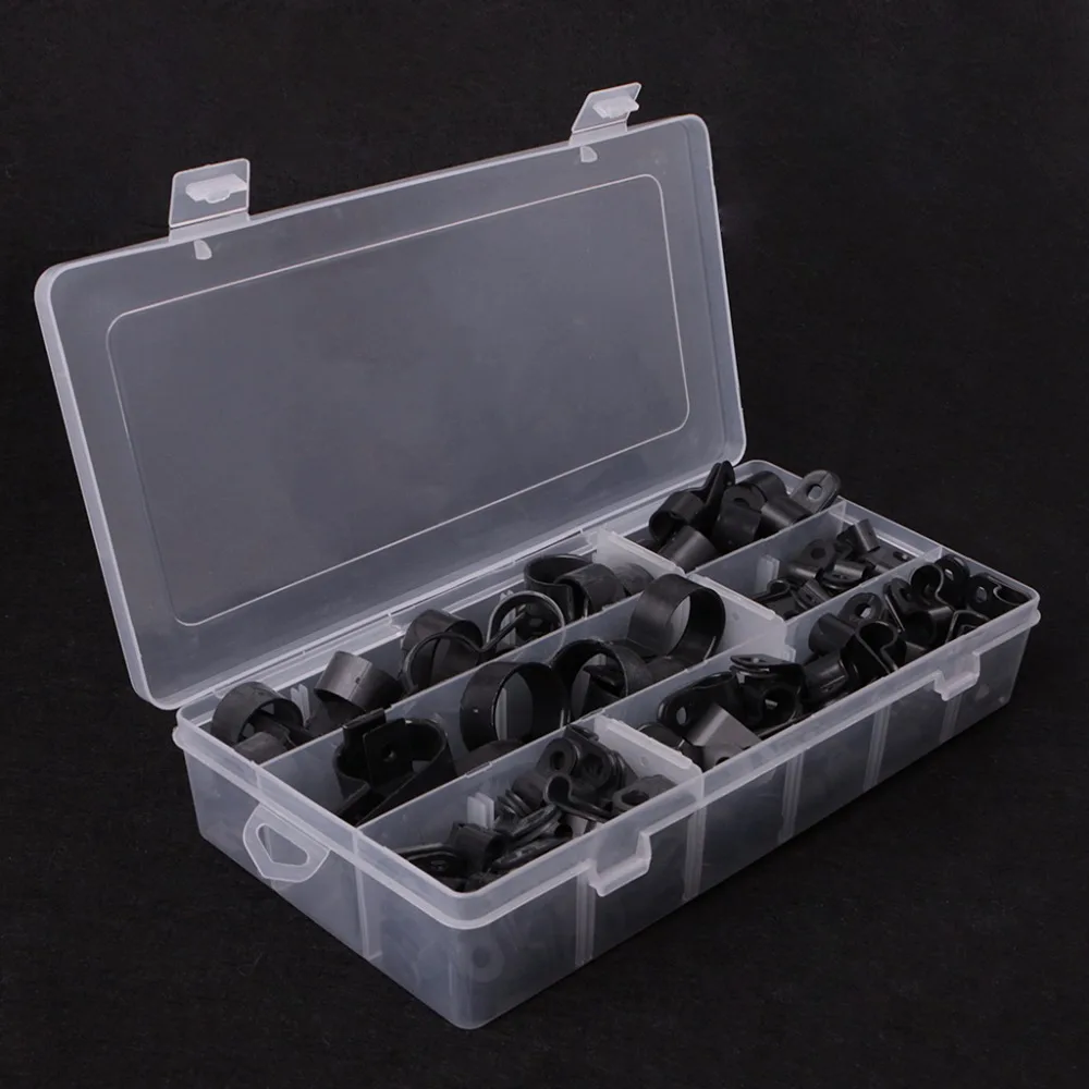 

Cable Clips 200PCS Black Nylon PType Cable Clamp Fastener Plastic Wire Clips Cable Cord Clip