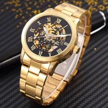 SHENHUA Hommes de Montre De Luxe De Mode Hommes Or Squelette Automatique Mécanique Montres Hommes Mécanique de Montre Relogio Masculino