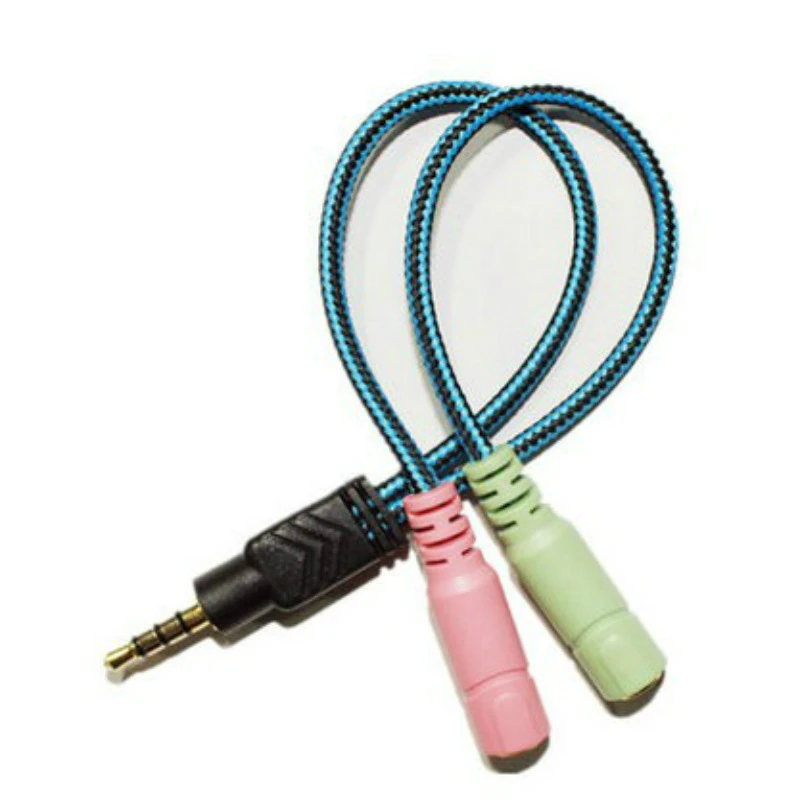 

3.5mm Jack Cable Earphone Headset Adapter Kit Mutual Convertors for Laptop PS4 Smartphone Xbox with Headphone Microphone