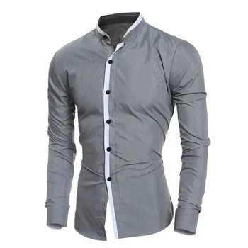 

Men's Shirts style 2019 Mens Casual Long Sleeve Shirt Fashion Solid Personality Men's Slim Long-sleeved Top Blouse Shirt