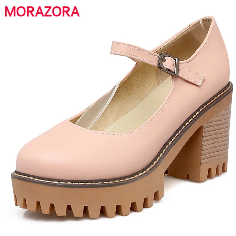 MORAZORA/Большие размеры 34-43 обувь mary janes женская модная на платформе женские