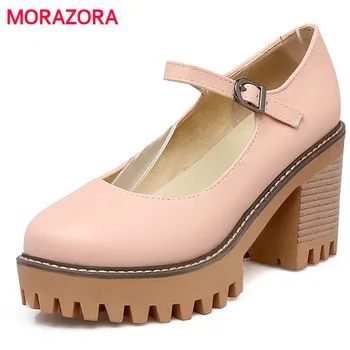 

MORAZORA Big size 34-43 mary janes shoes woman fashion contracted platform shoes party women pumps four seasons