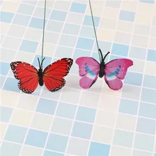 1 шт. 3D красочное декоративное украшение в виде бабочек на палочках для дома двора газон цветочный горшок декоративные растения DIY газон ремесло садовый орнамент