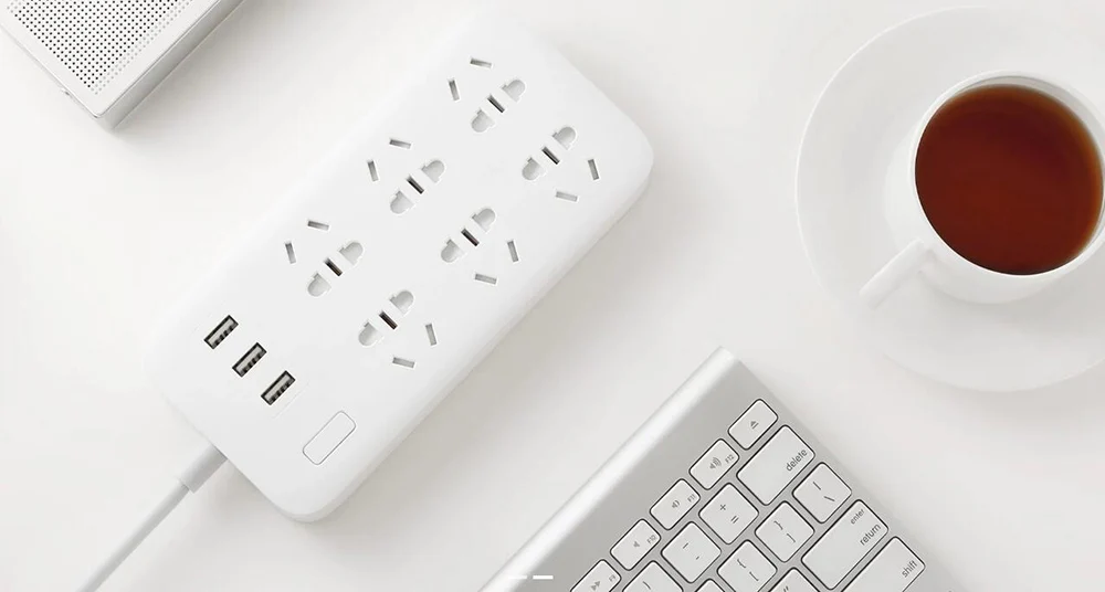 XIAOMI MIJIA Smart Power Strip 2A Fast Charging 3 USB Extension Socket Plug 6 Standard Socket Adapter 1.8m 100% Original (10)