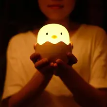 Новая куриная силиконовая лампа сенсорный выключатель яичная оболочка куриная Сенсорная лампа светящиеся в темноте игрушки