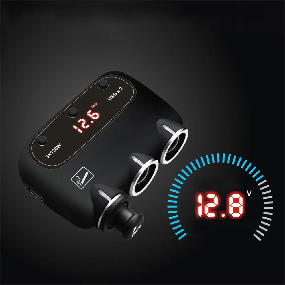 3-розетка адаптер для автомобильного прикуривателя DC Outpet 12 V/24 V устройство для автомобиля с двумя портами USB розетки для зарядного устройства