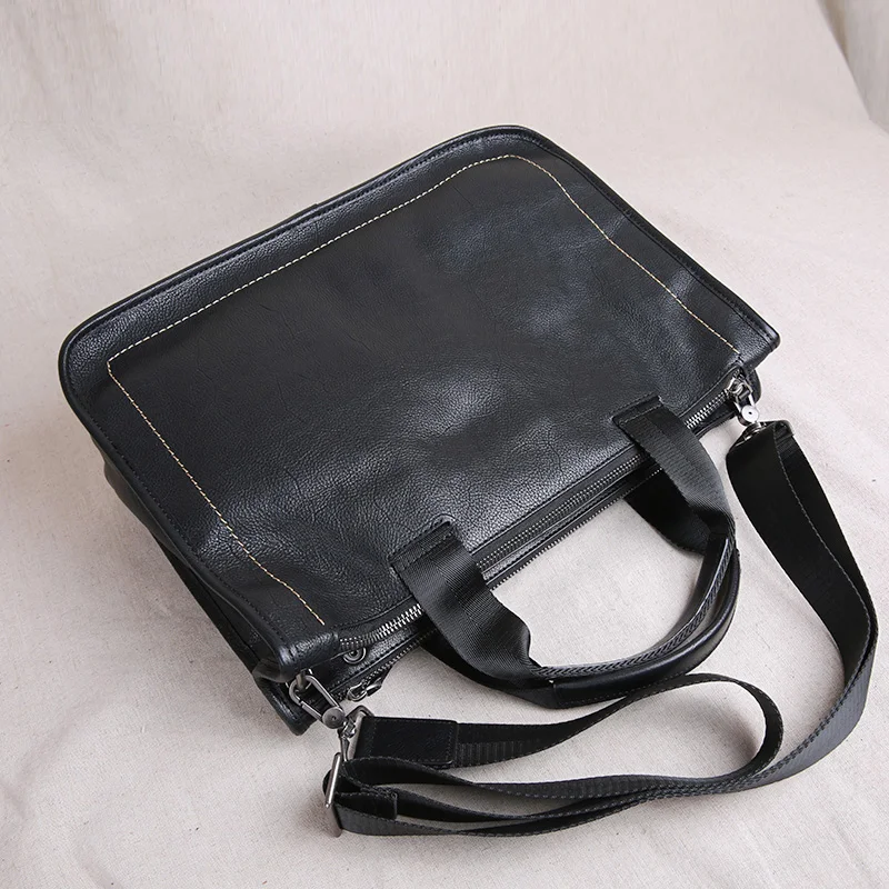 AETOO Leather handbag, cross-sectional large-capacity men's business casual bag, head leather English simple briefcase