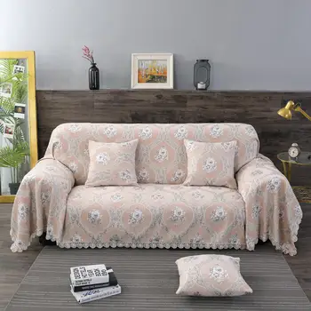 

New Home Decoration Lace Couch Covers High Quality Sofa Cover Non Slip Armrest Backrest Sofa Towel Cushion for Sectional Sofa