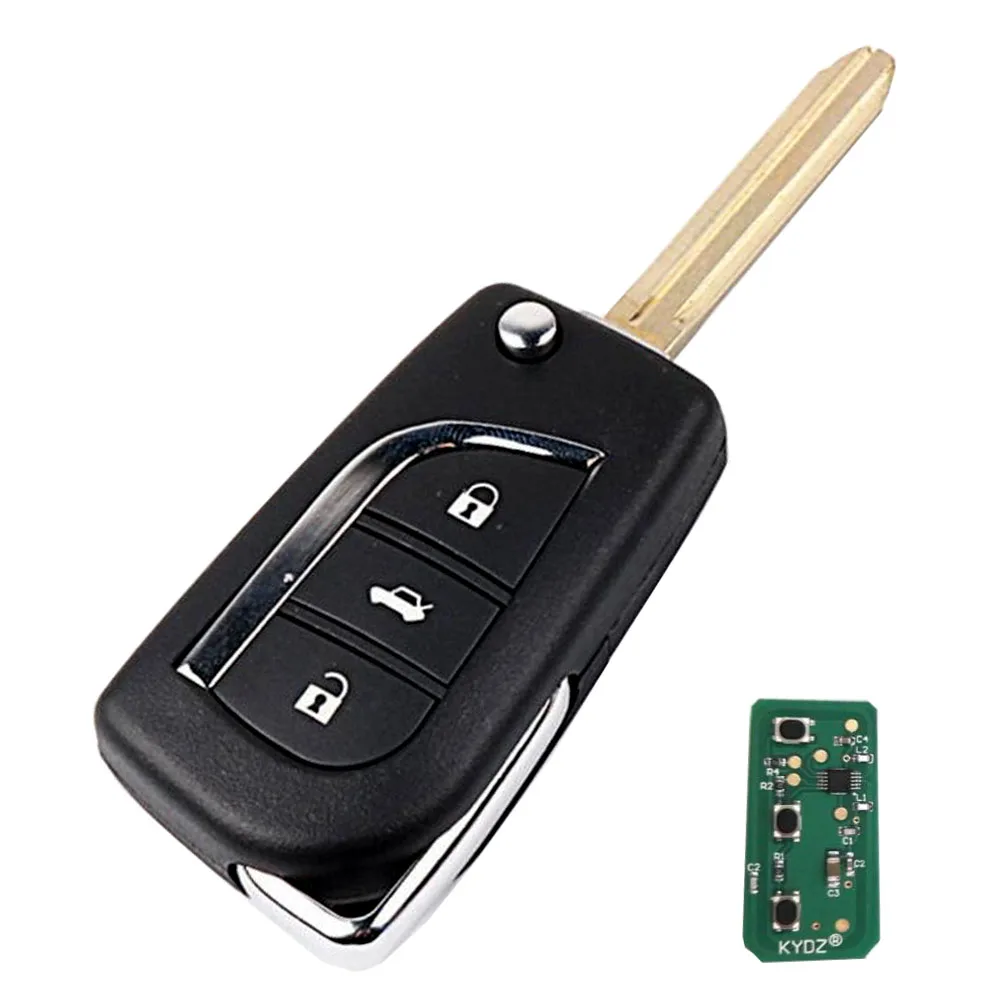 Ключ тойота фото OkeyTech 3 Buttons 315Mhz 4D68 Chip Flip Folding Modified Remote Control Key Fob