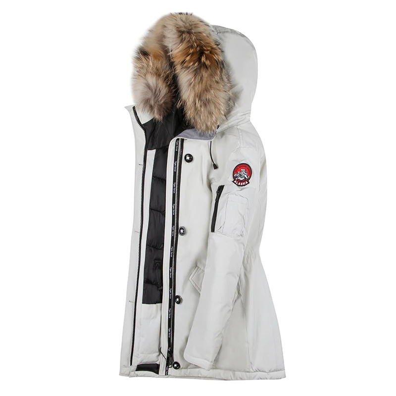 TIGER FORCE 2017 Women Winter Coat Parka Padded Coat Winter Jacket Women European Size Real Raccoon Fur Collar Free Shipping