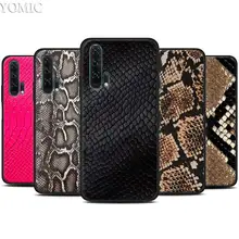 Розовый кожаный черный силиконовый чехол со змеиным узором для huawei Honor 20 Pro 10 20 Lite 20i V20 8X 8C 8A 8S Play Enjoy 9e 9s Чехол(China)