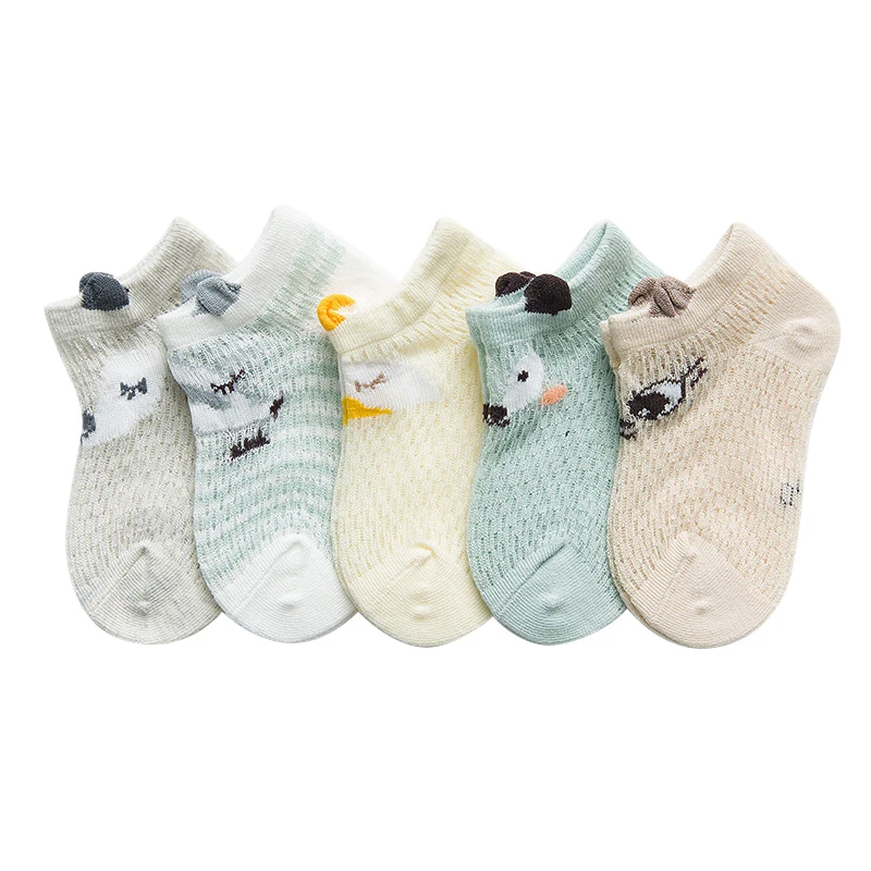 Носки для малышей от 3 до 12 лет, 5 пар/лот летние тонкие носки из сетчатого материала для маленьких девочек, хлопковые носки для новорожденных мальчиков, одежда для малышей, аксессуары - Цвет: 3-5Year