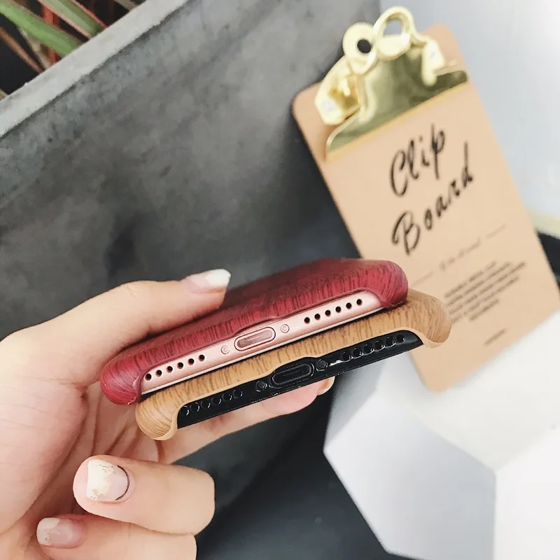 Ультра тонкий имитация дерева чехол для iPhone X 6 XS 5S S 7 8 XR MAX зерна мягкая кожа