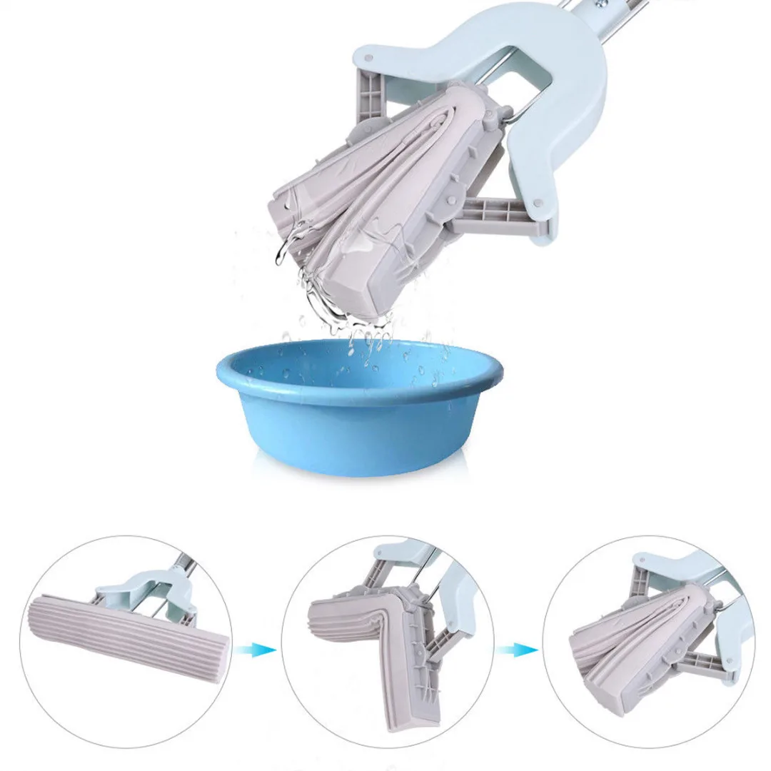 Newest Stainless Steel Telescopic Handle Absorbent Sponge Mop Home Floor Cleaning Tool