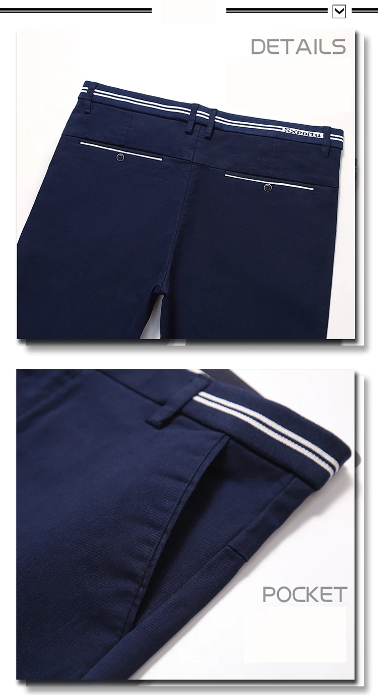 Мужская мода высокое качество хлопок прямые брюки сезон весна-лето длинный участок мужских классических бизнес повседневные штаны