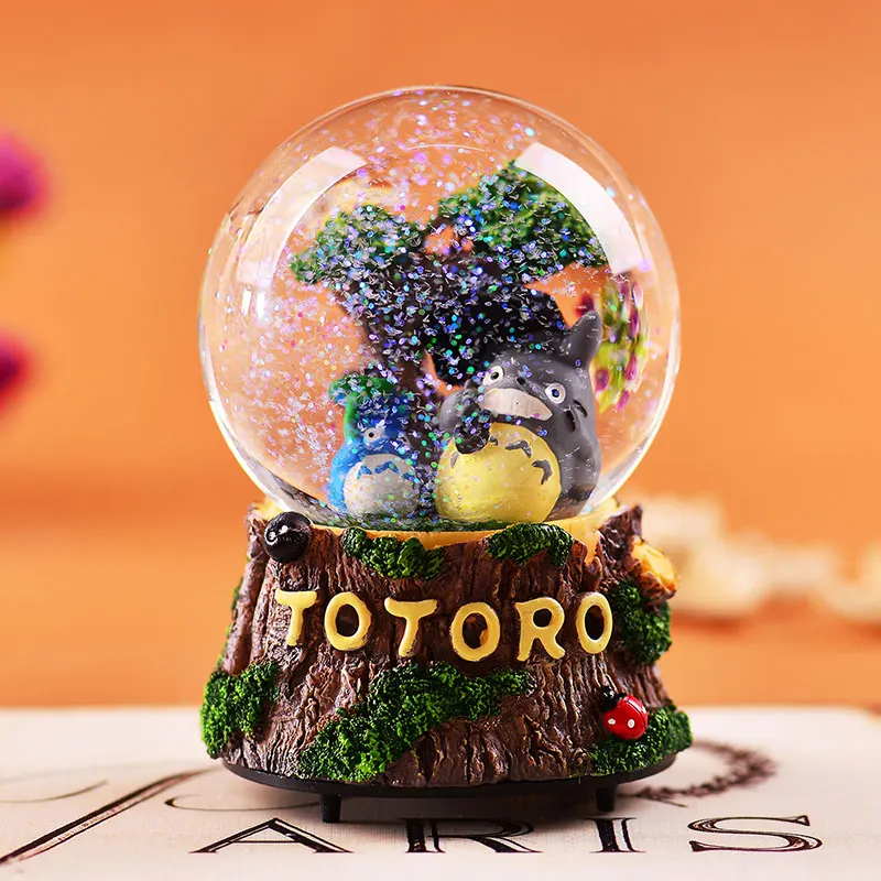 Japanese Miyazaki Totoro music box crystal ball rotating or flashing