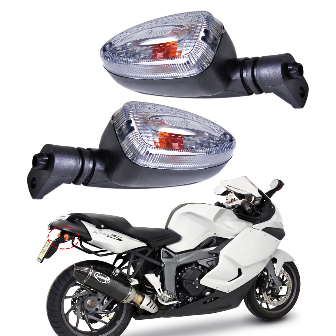 New 1Pair Motorcycle Clear Turn Signal Indicator Light font b Lamp b font Fit for BMW