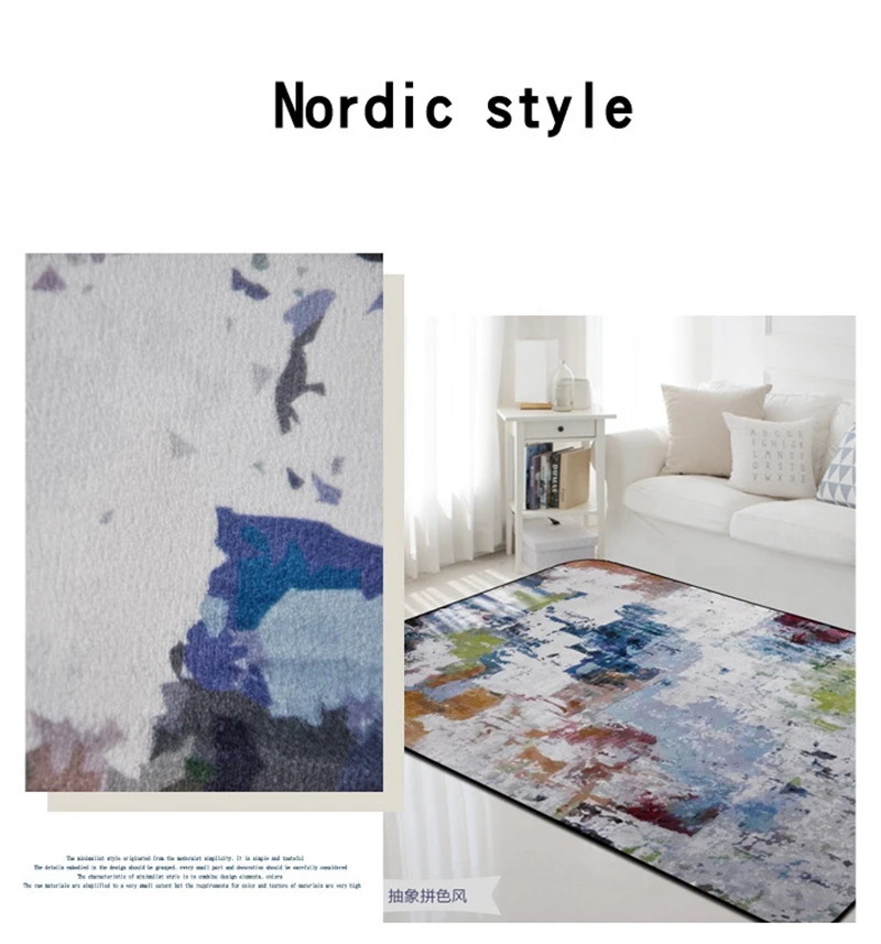 Скандинавские абстрактные ковры для гостиной, мягкий ковер, журнальный столик, коврик для пола, спальня, диван, стул, Нескользящие впитывающие коврики из полиэстера